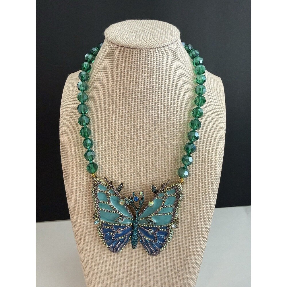 SIGNED Heidi Daus Madam Magnificence Butterfly Crystal Necklace